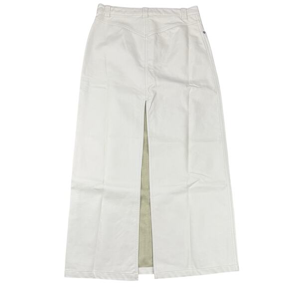 NWT FREE PEOPLE CitySlicker Faux Leather Maxi Skirt Sz 0 Nilla Cream - Picture 5 of 8